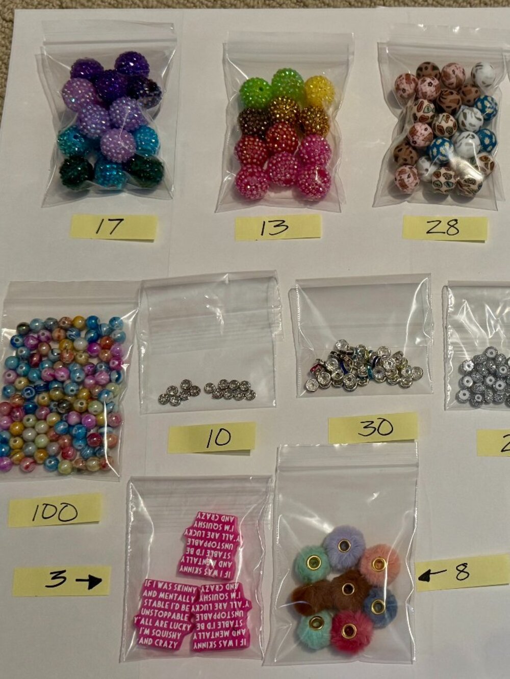 Over 300 Pieces Mixed DIY Supplies For Bead Pens, Bookmarks, Keychains And More